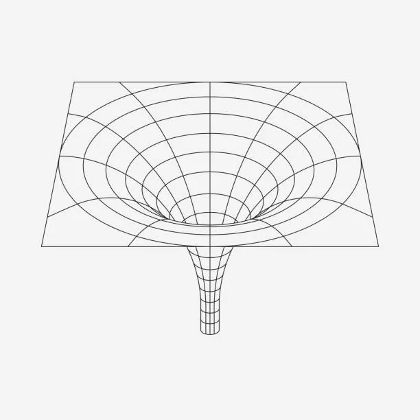 A line drawing of a wormhole.