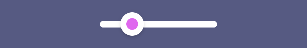 Range slider with white track and rounded ends, and a pink thumb with white border and shadow